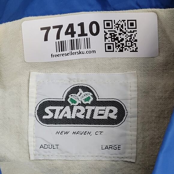 Vintage 80s Starter Coach Jacket Large 24x27 Blue - Picture 8 of 15